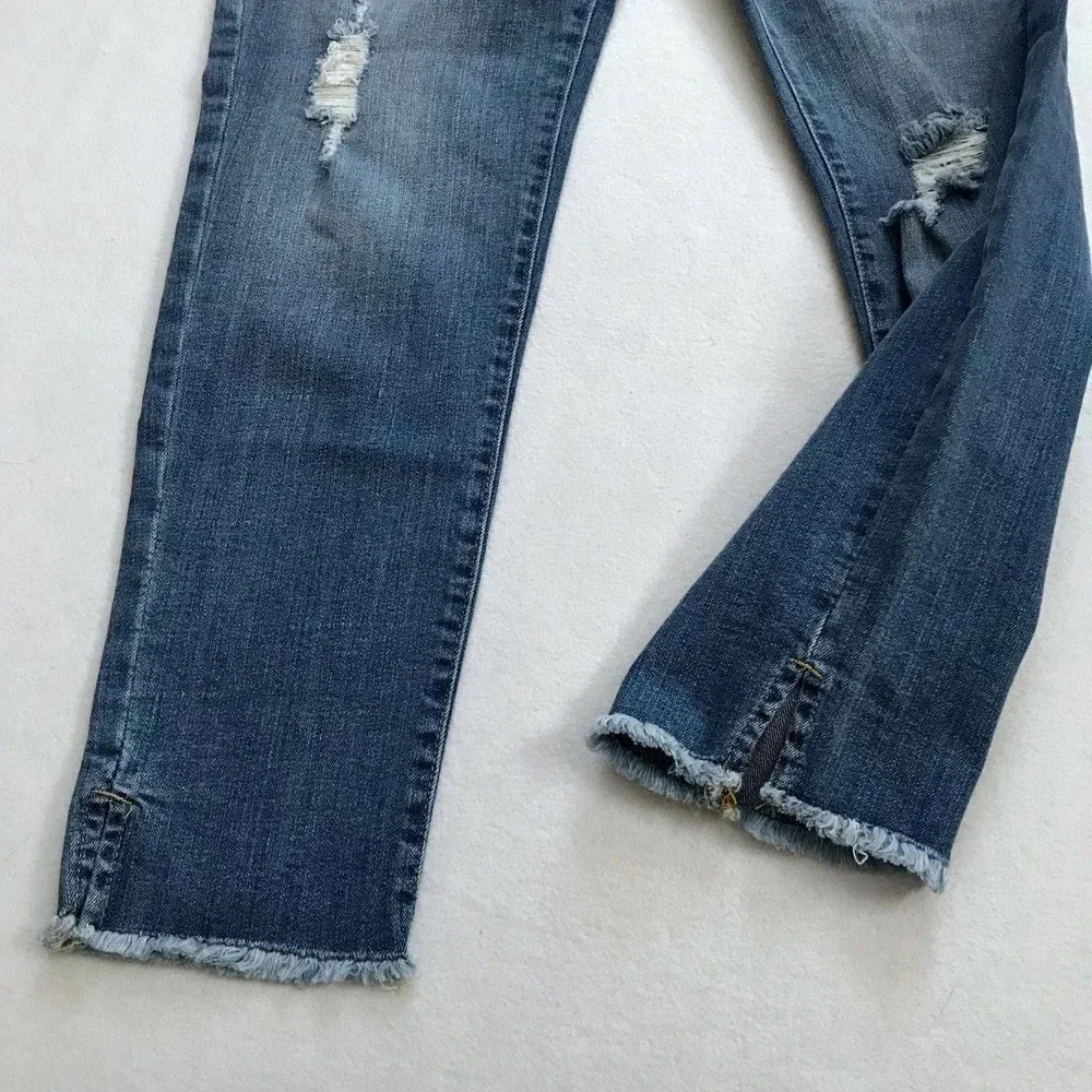 Kensie NWT Distressed Skinny Crop Jeans Women 4/27